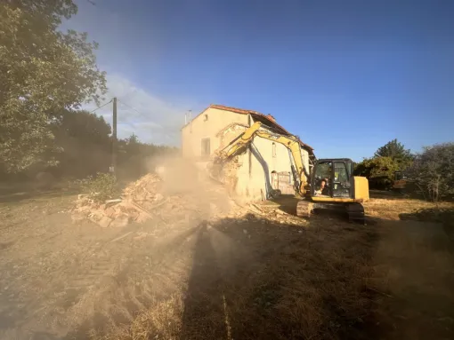 Démolition et reconstruction corps de ferme à Lissac., Carbonne, Garonne TP