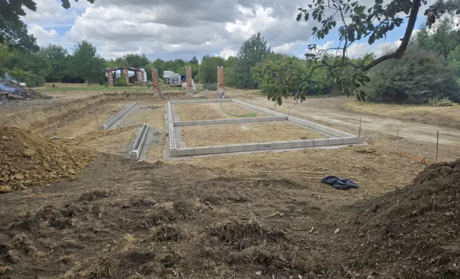 Démolition et reconstruction corps de ferme à Lissac., Carbonne, Garonne TP